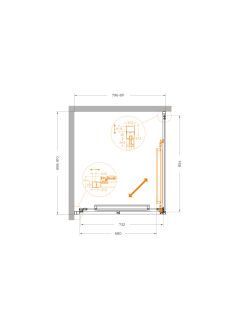 Душевой уголок CEZARES LUX-AH-FS-1-80/90-C-CR хром
